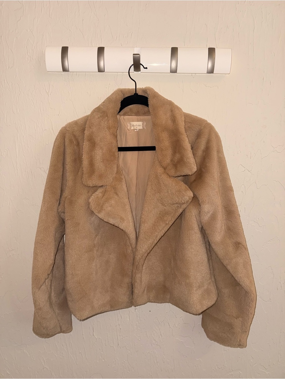 Faux Fur Teddy Coat - Beige